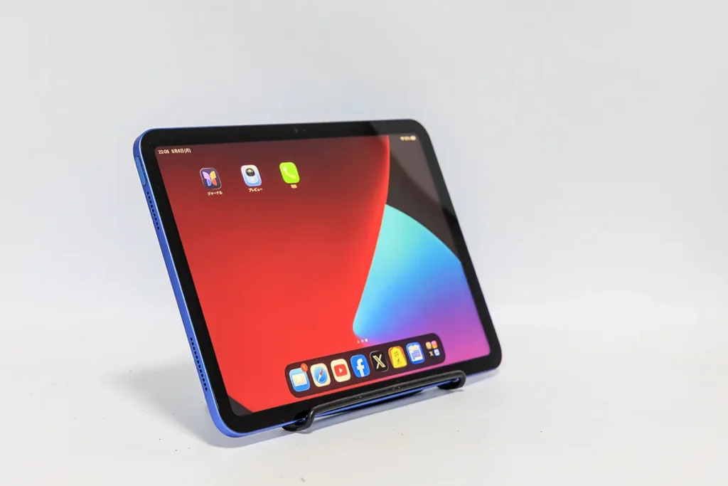 無印iPadを横向きにした時のスピーカー位置（動画視聴時の注意点）左