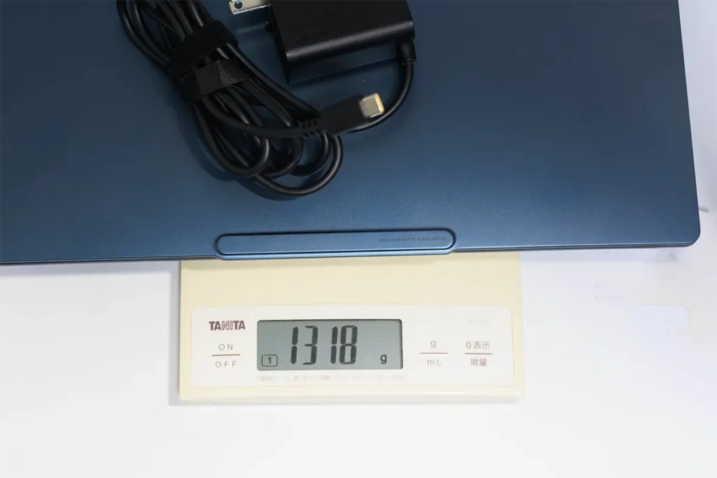 本体+AC電源アダプター質量(実測)