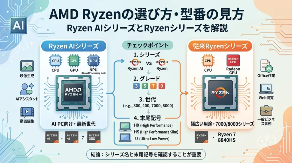 AMD Ryzenの選び方・型番の見方