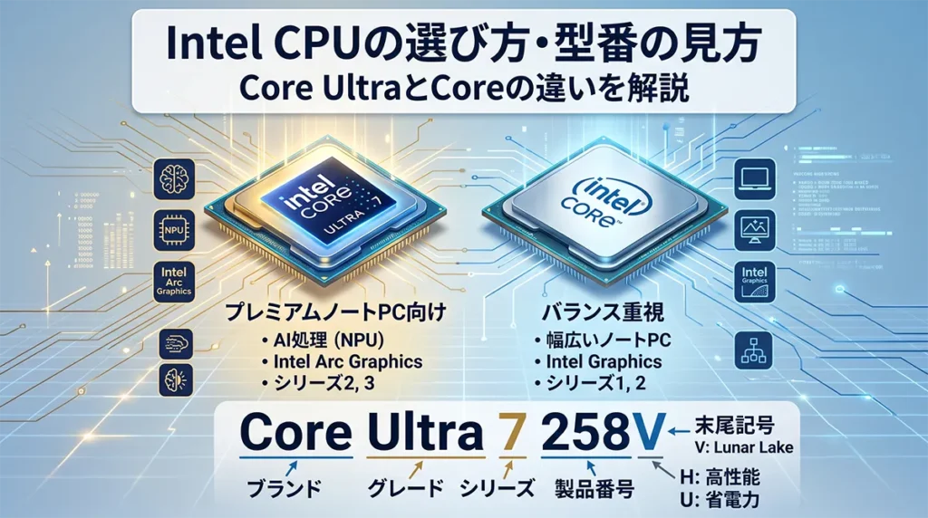 Intel CPUの選び方・型番の見方