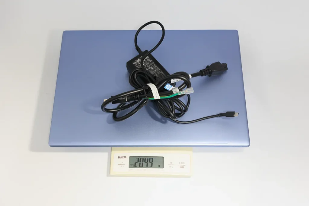 本体+AC電源質量(実測)
