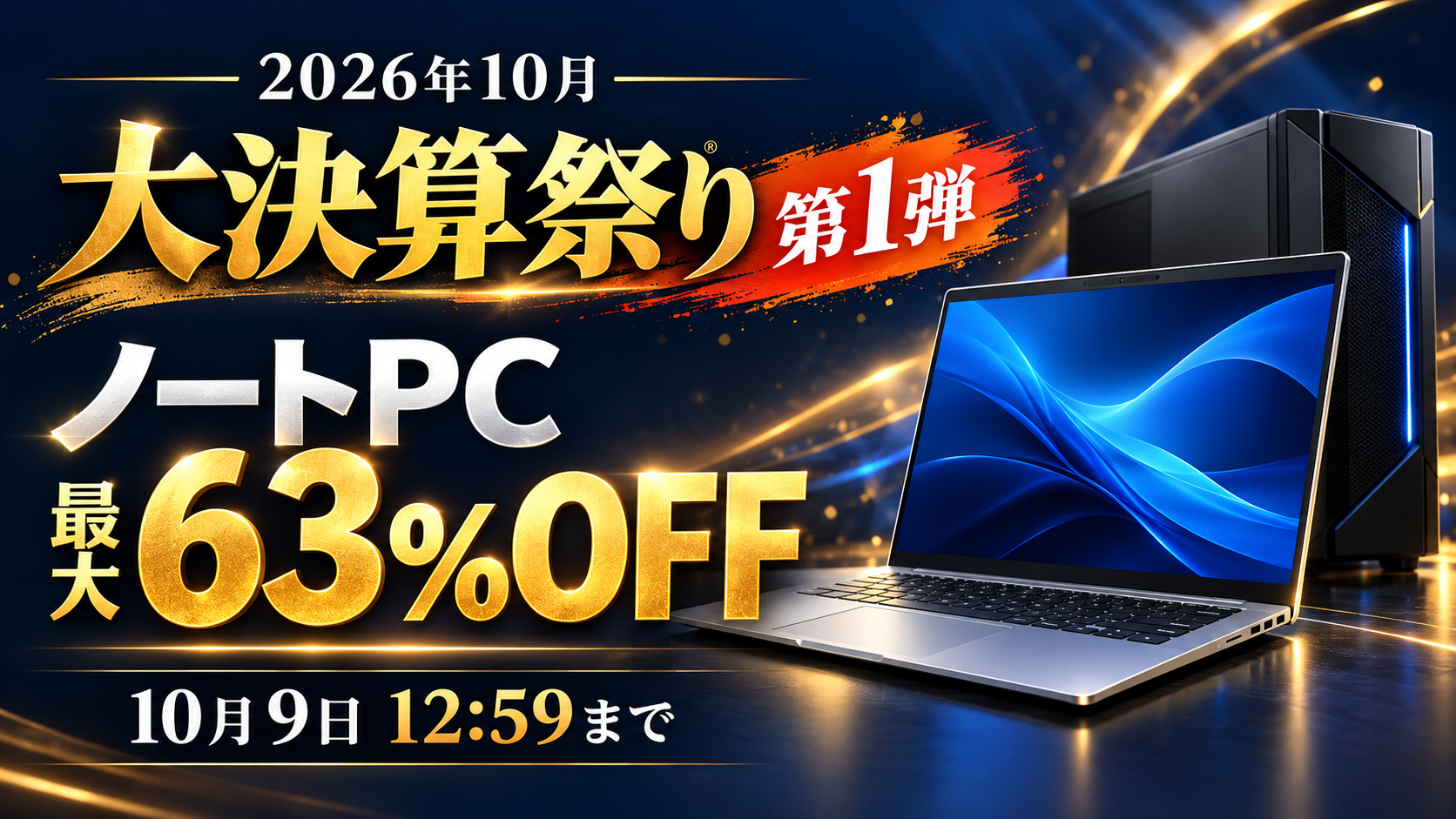 HP決算セール2026｜「大決算祭り」第1弾でノートPC最大63％オフ【10月9